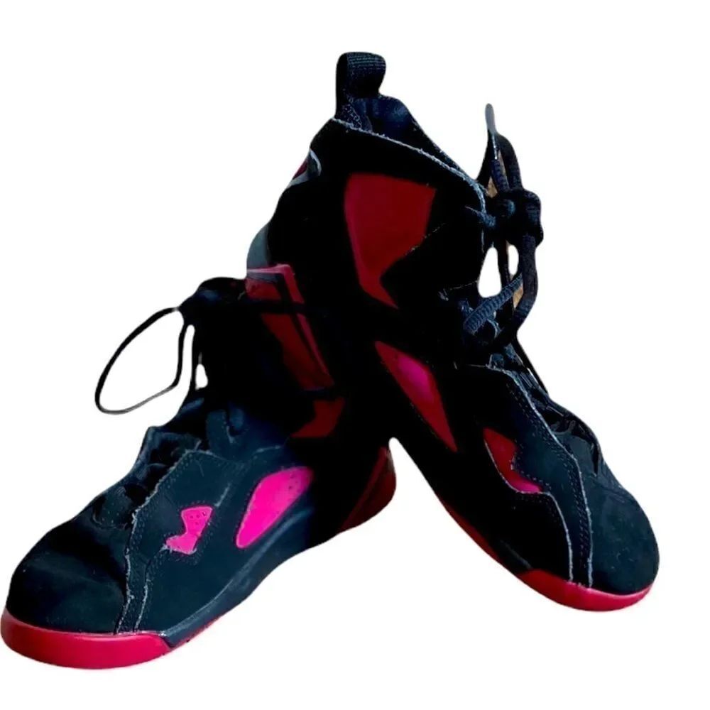 Jordan True Flight Black Pink Youth Sneakers Size 2Y – Excellent Condition